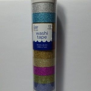 Washi Tape 13 Rolls Glitter Silver Blue Gold